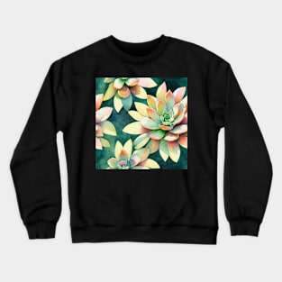 Watercolor succulent pattern Crewneck Sweatshirt